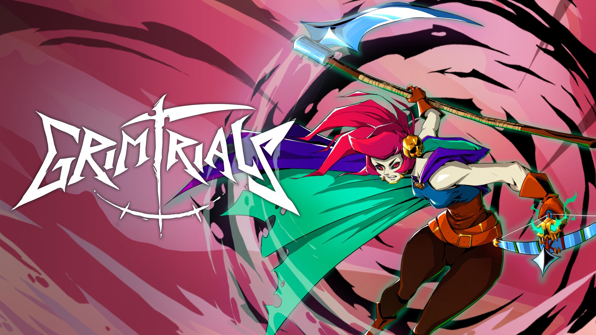 Portada de Grim Trials: aprender a ser la Muerte entre guadañas, metal y segundas oportunidades